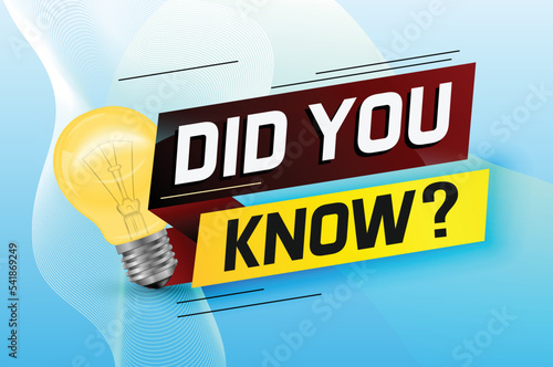 Did you know ? word concept vector illustration with Lamp and 3d style, landing page, template, ui, web, mobile app, poster, banner, flyer, background, gift card, coupon, label, wallpaper