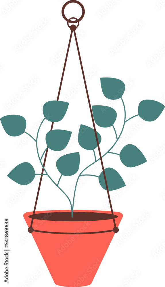 Hanging Houseplant Leaf Potted Vector Hanging Houseplant Leaf Potted Vector