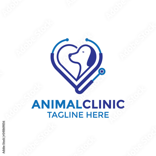 veterinary logo, pet clinic or pet care centre