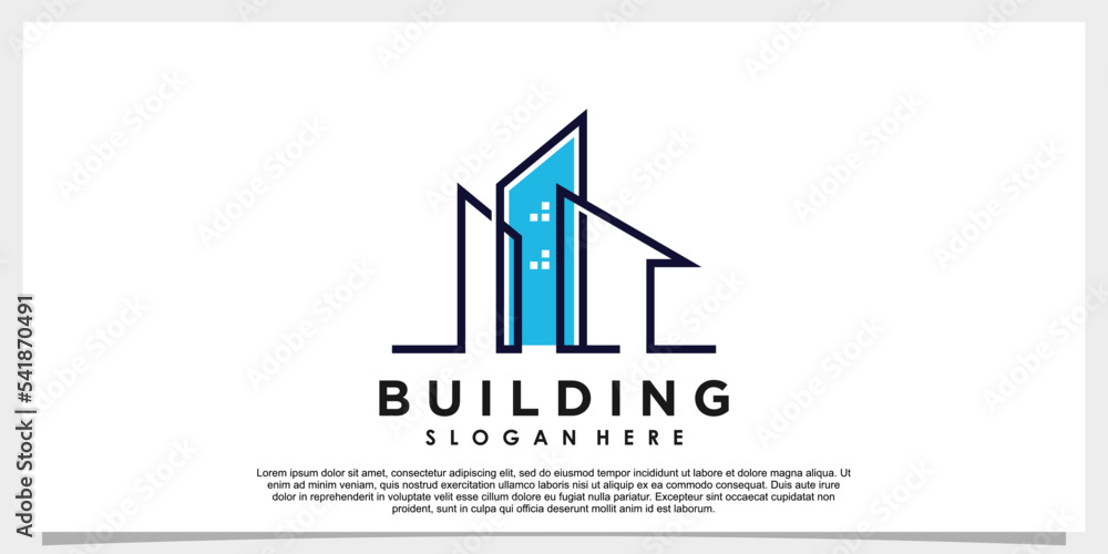 Fototapeta premium real estate, building logo design with creative concept