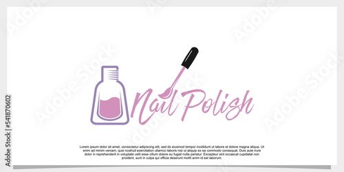 nail polosh beauty logo design with creative concept