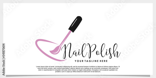 nail polosh beauty logo design with creative concept