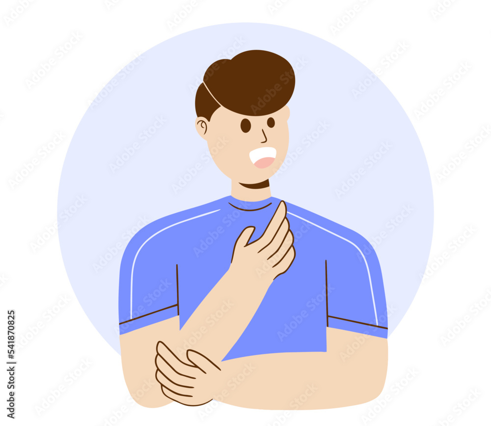 Young man thinking idea and solving problem. Flat design illustration vector. Young man thinking idea and solving problem. Flat design illustration vector.