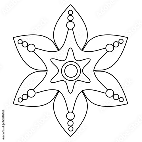 Abstract mandala on white background. Greeting Card, Invitation, Tattoo. Anti-Stress Therapy Pattern.
