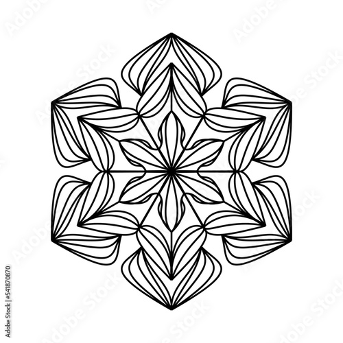 Abstract mandala on white background. Greeting Card, Invitation, Tattoo. Anti-Stress Therapy Pattern.
