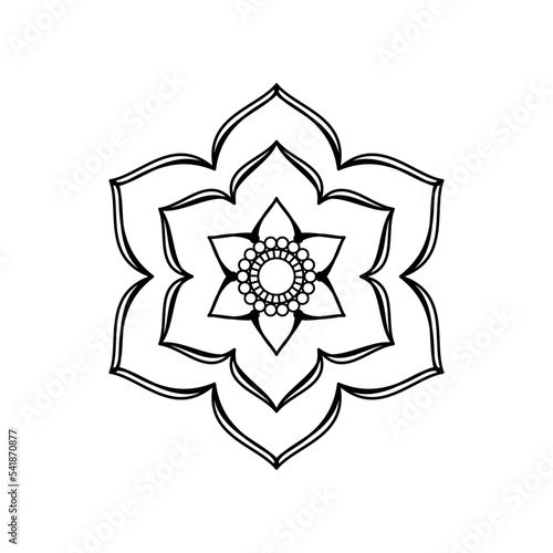 Abstract mandala on white background. Greeting Card, Invitation, Tattoo. Anti-Stress Therapy Pattern.

