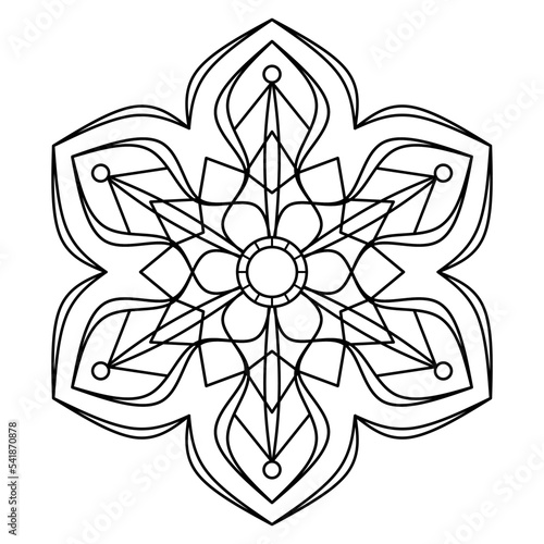Abstract mandala on white background. Greeting Card, Invitation, Tattoo. Anti-Stress Therapy Pattern.
