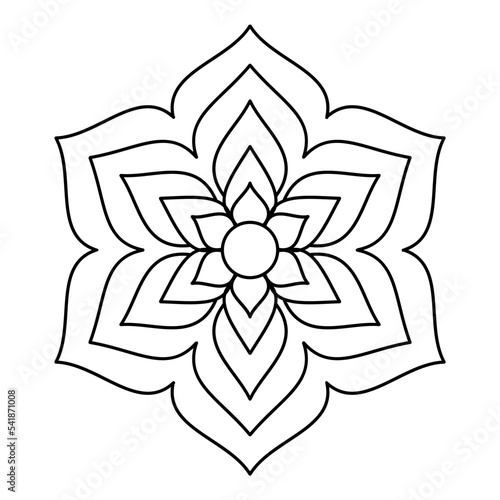 Abstract mandala on white background. Greeting Card, Invitation, Tattoo. Anti-Stress Therapy Pattern.
