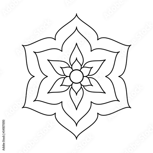 Abstract mandala on white background. Greeting Card, Invitation, Tattoo. Anti-Stress Therapy Pattern.
