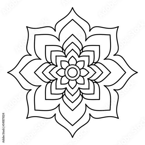 Abstract mandala on white background. Greeting Card, Invitation, Tattoo. Anti-Stress Therapy Pattern.
