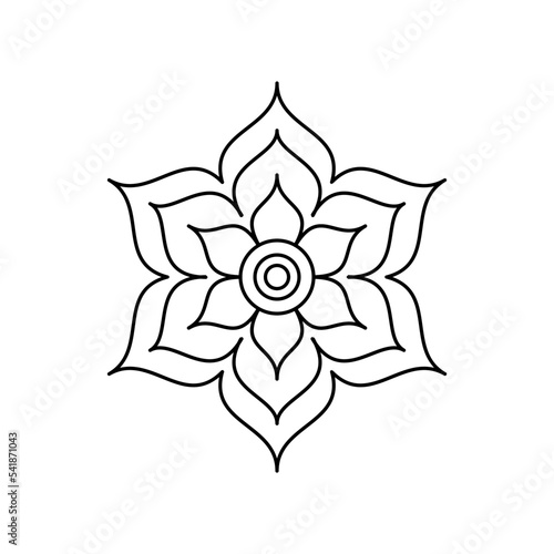 Abstract mandala on white background. Greeting Card, Invitation, Tattoo. Anti-Stress Therapy Pattern.
