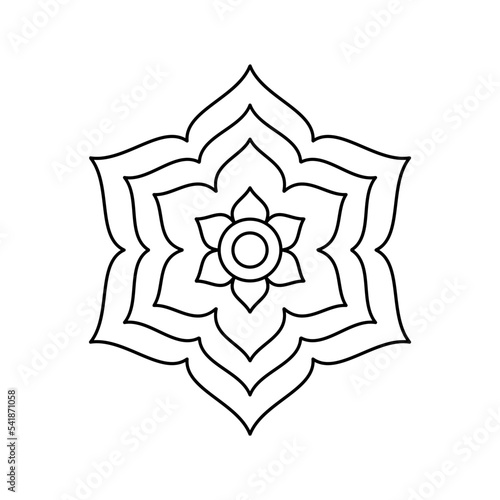 Abstract mandala on white background. Greeting Card, Invitation, Tattoo. Anti-Stress Therapy Pattern.
