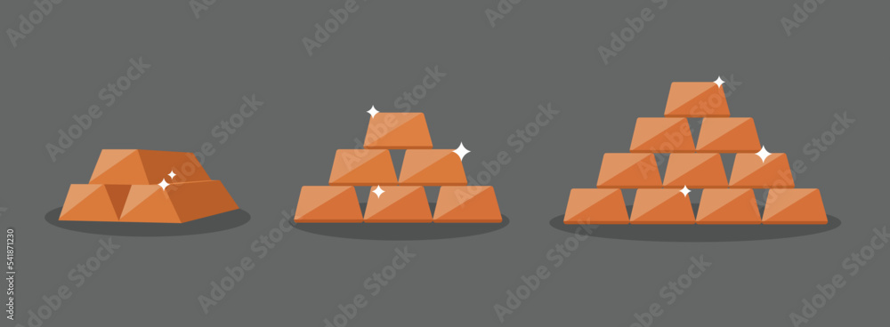 copper ore ingot icon. vector illustration Stock Vector | Adobe Stock