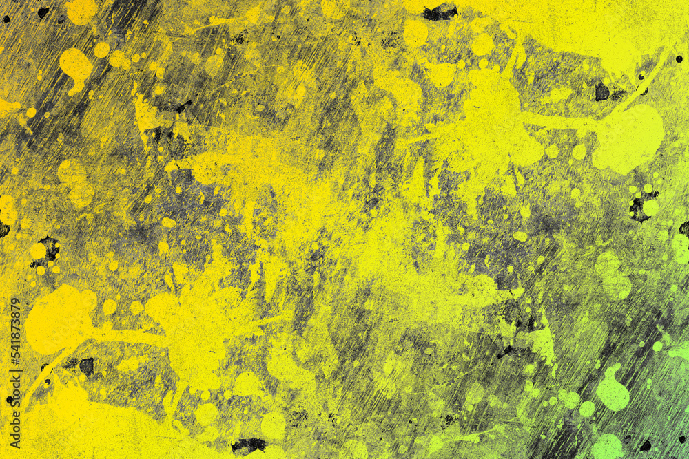 Distressed yellow textured old abandoned wall surface