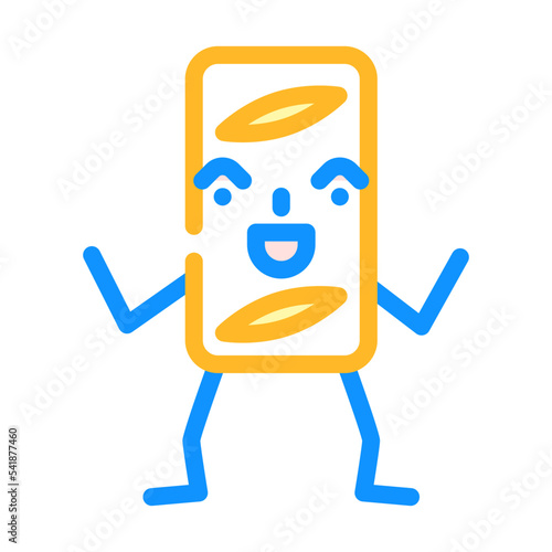 apple strudel dessert character color icon vector. apple strudel dessert character sign. isolated symbol illustration