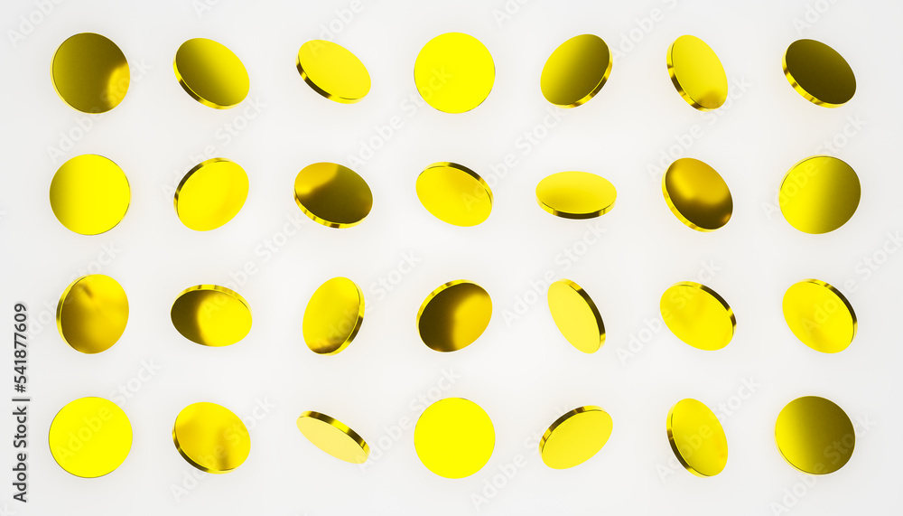 Abstract 3d-illustration of some golden coins in front ogf a white background Abstract 3d-illustration of some golden coins in front ogf a white background
