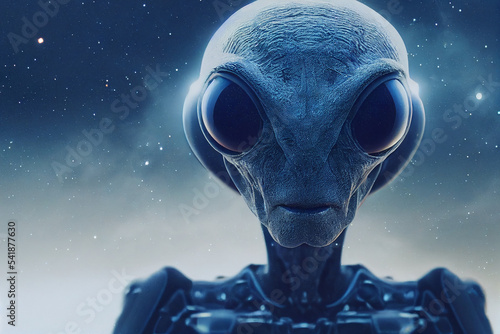 Alien martian extraterrestrial. Generative AI photo