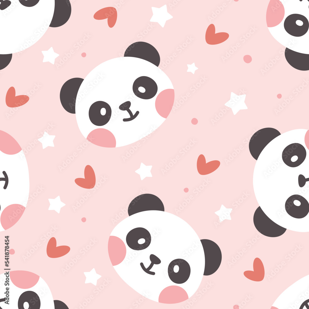 Pink Panda Pattern Pink Panda Fabric