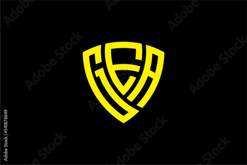 GEA creative letter shield logo design vector icon illustration