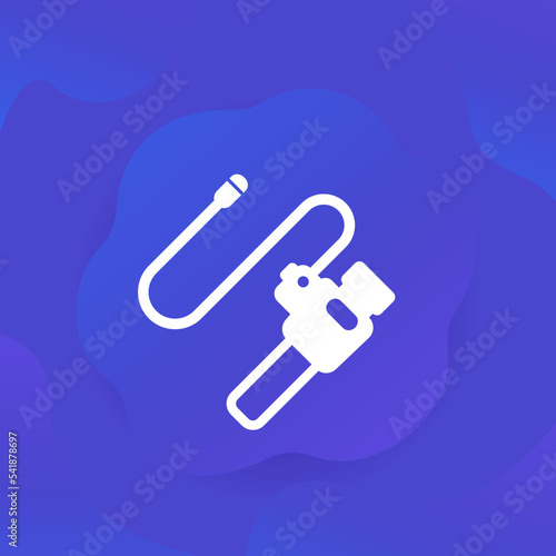 endoscope for colonoscopy, endoscopy vector icon