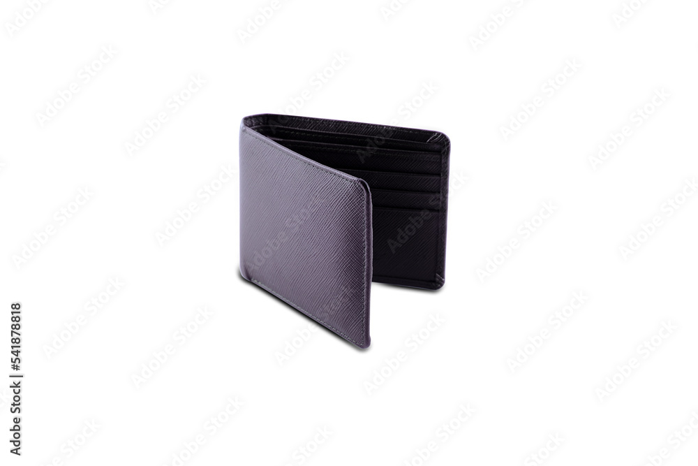 top view of new black genuine leather wallet inside isolated on white background top view of new black genuine leather wallet inside isolated on white background