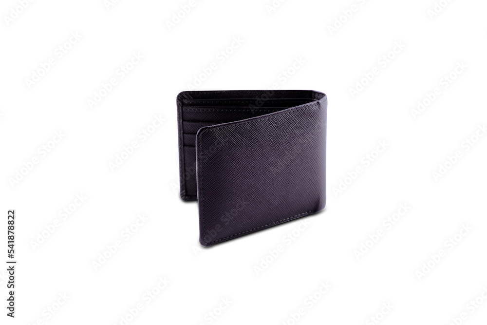top view of new black genuine leather wallet inside isolated on white background top view of new black genuine leather wallet inside isolated on white background