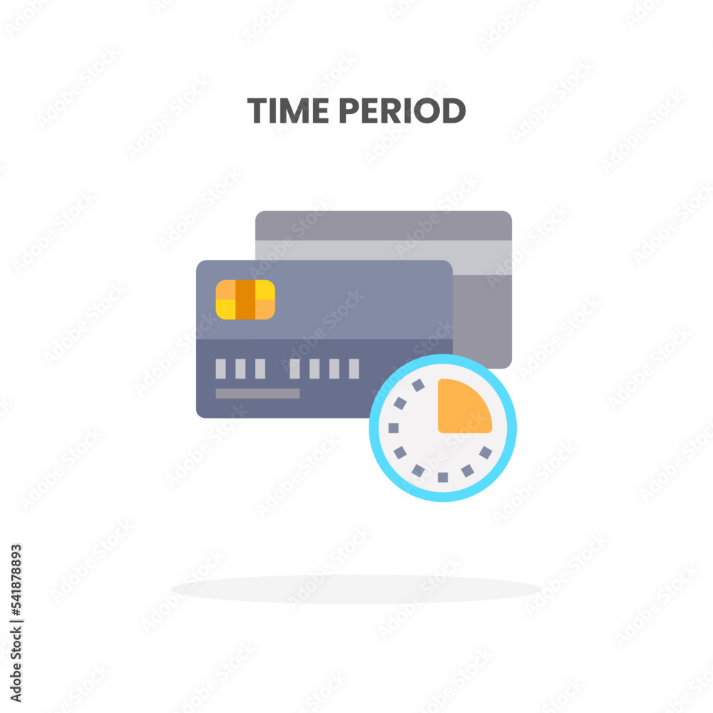 Credit Card Time Period flat icon. Vector illustration on white background. Can used for web, app, digital product, presentation, UI and many more. Credit Card Time Period flat icon. Vector illustration on white background. Can used for web, app, digital product, presentation, UI and many more.