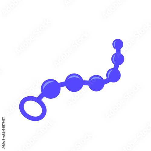 anal beads icon on white, flat vector