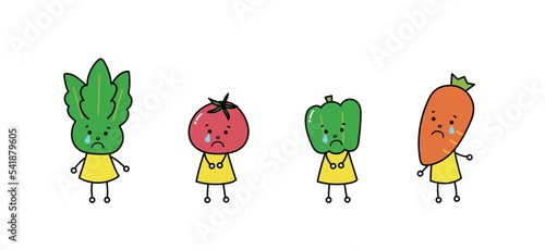 泣く野菜のキャラクターセット