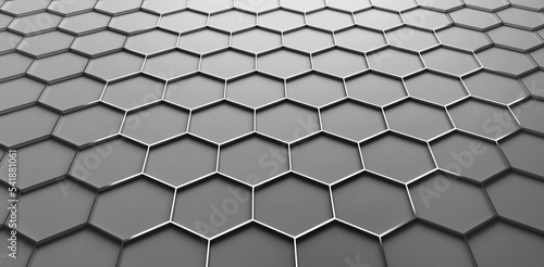 Background with 3D hexagons pattern