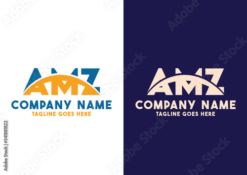 Letter AMZ logo design vector template, AMZ logo
