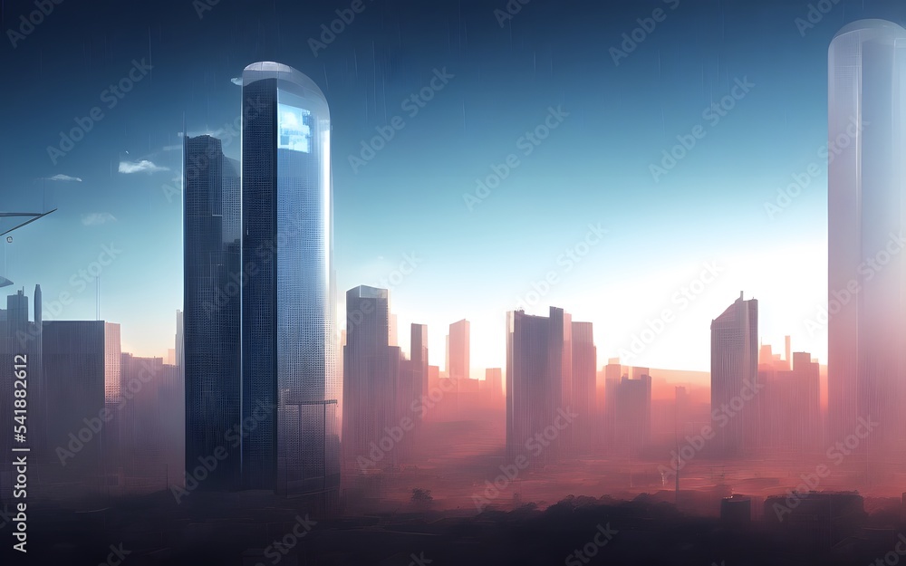 近未来の高層ビル街