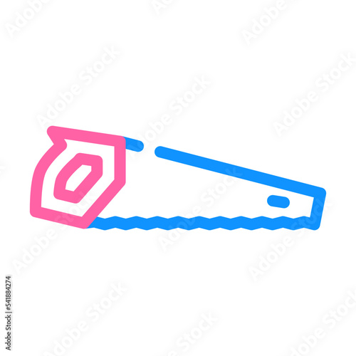 crosscut hand saw color icon vector. crosscut hand saw sign. isolated symbol illustration