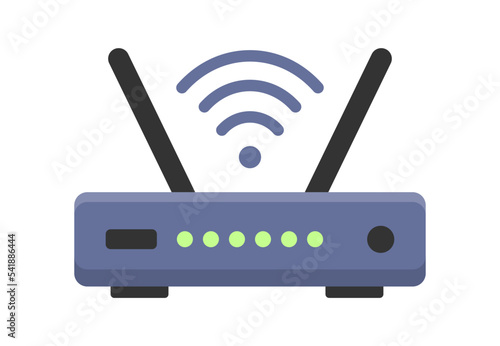 Wifi Router Icon. Internet service wireless router. Modem with wifi signal. Vector illustration.