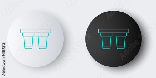 Line Water filter icon isolated on grey background. System for filtration of water. Reverse osmosis system. Colorful outline concept. Vector