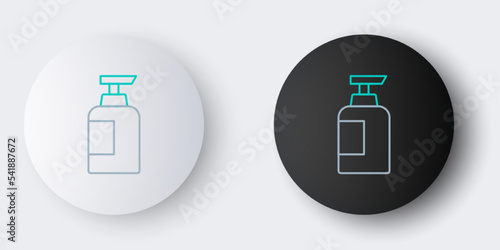 Line Bottle of shampoo icon isolated on grey background. Colorful outline concept. Vector