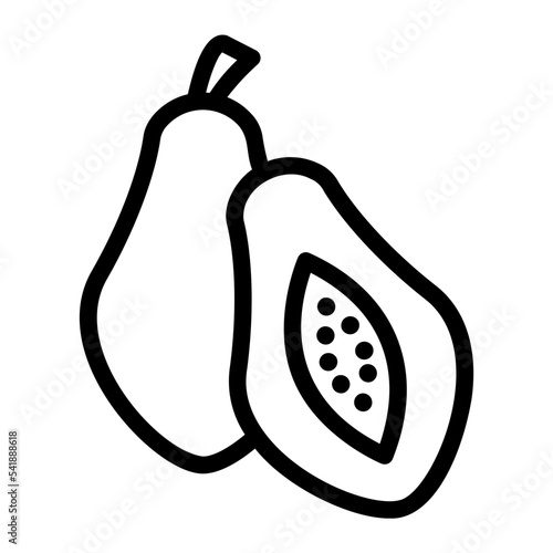 papaya line icon