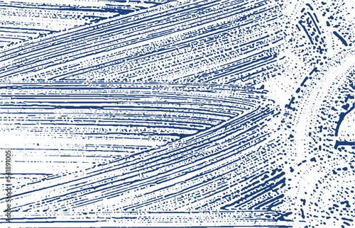 Grunge texture. Distress indigo rough trace. Ecsta