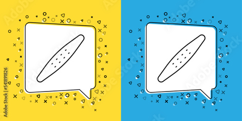 Set line Nail file pet icon isolated on yellow and blue background. Professional treatment at home grooming for pet. Vector
