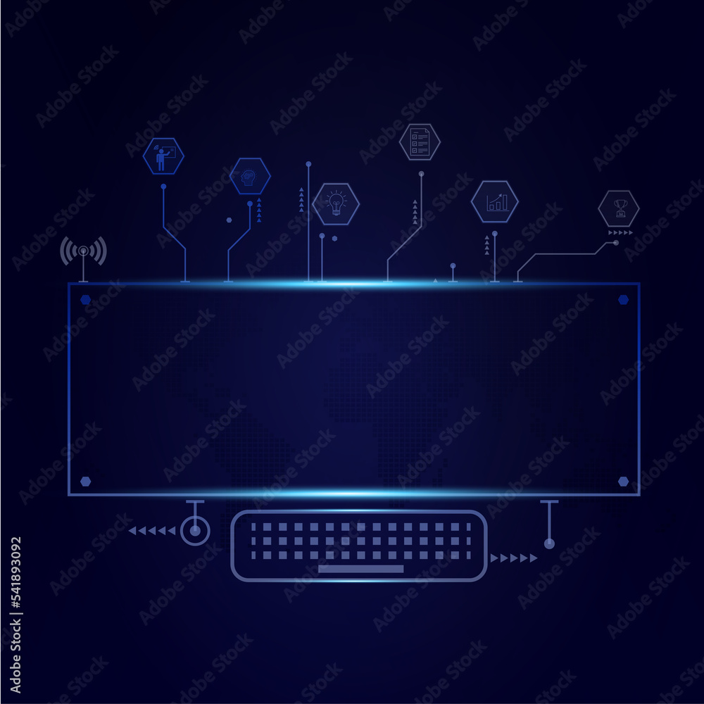 Blue technology circuit diagram with glowing line Vector. Stock Vector ...