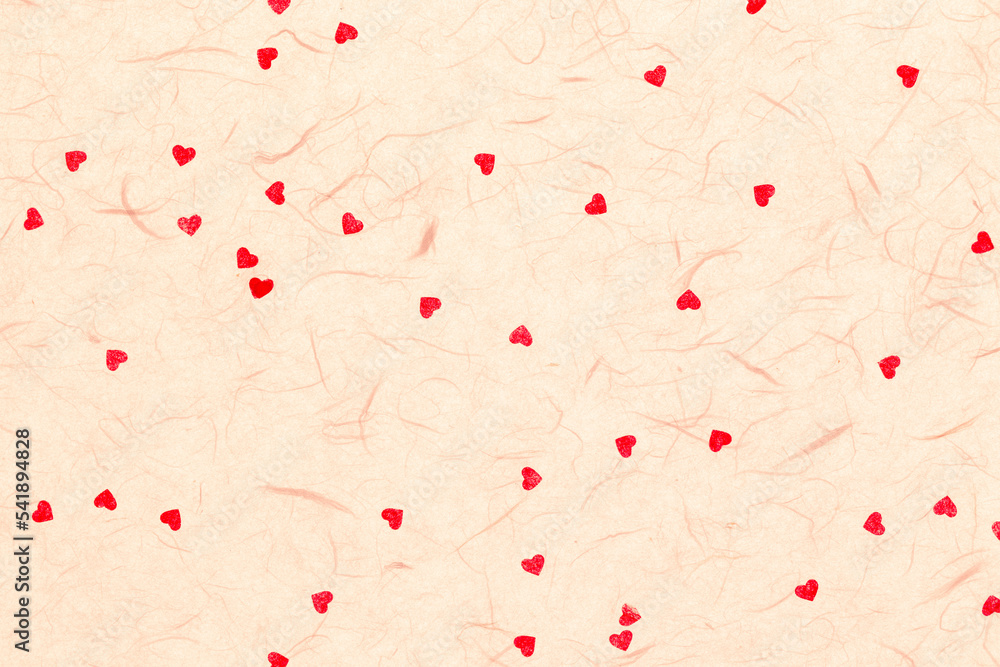 mulberry paper with red hearts. valentine background