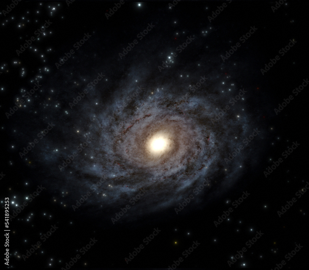 Galaxy with stars 3d illustration, deep space background, stars and galaxy wallpaper