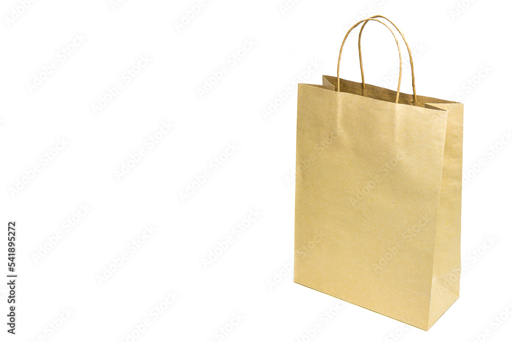 close-up Brown paper bag isolated on white background close-up Brown paper bag isolated on white background
