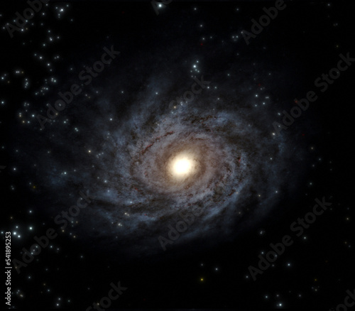 Galaxy with stars 3d illustration  deep space background  stars and galaxy wallpaper