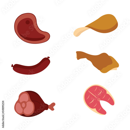 meat food vector cartoon illustration design