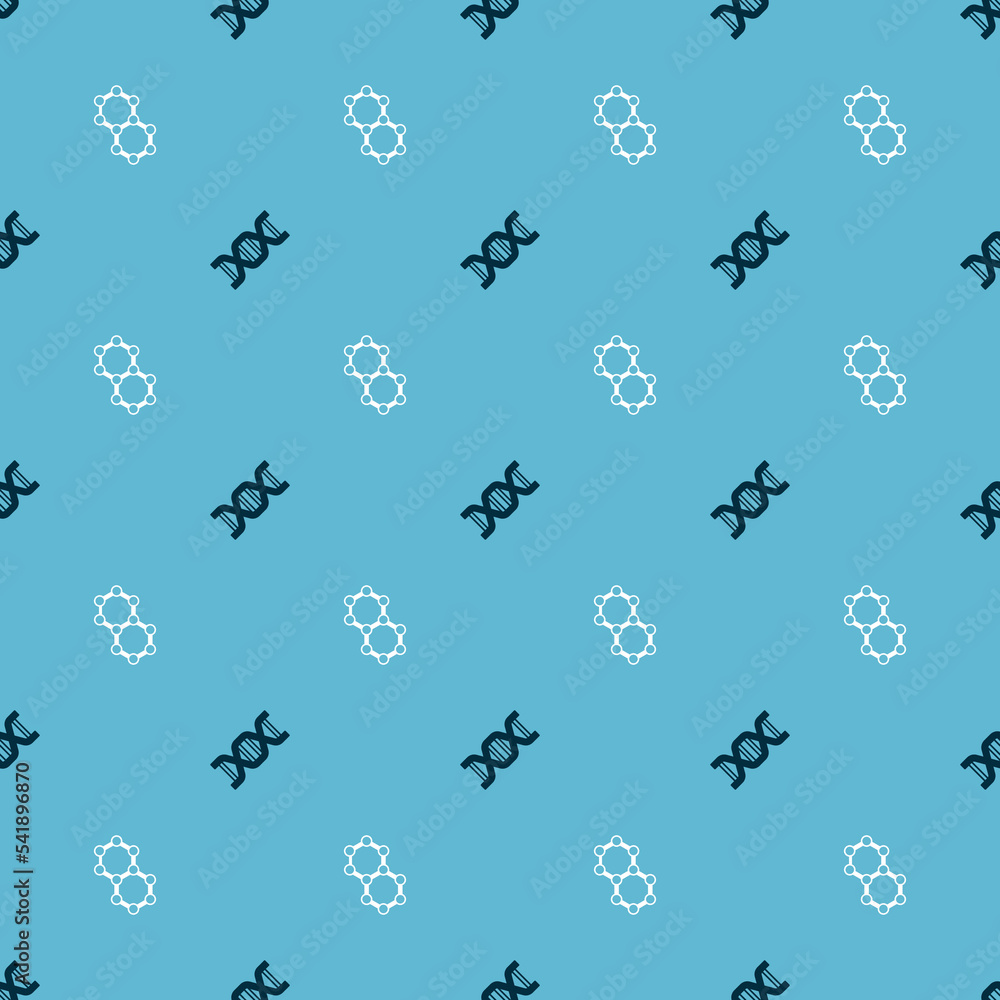 Set DNA symbol and Molecule on seamless pattern. Vector Set DNA symbol and Molecule on seamless pattern. Vector