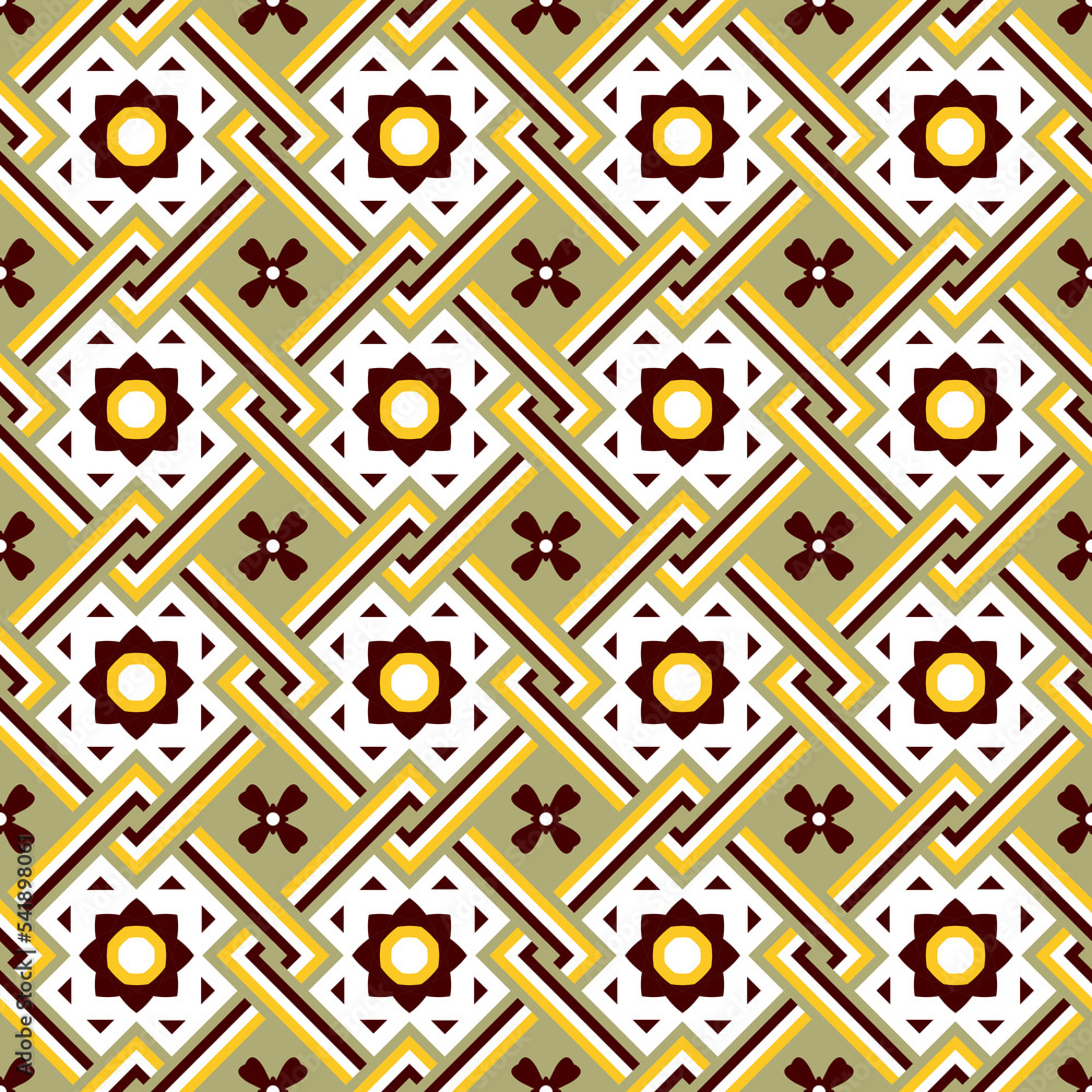 Seamless background image of vintage cross square frame flower pattern ...