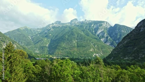 Beautiful landscape of the green Triglav mountain, Slovenia photo
