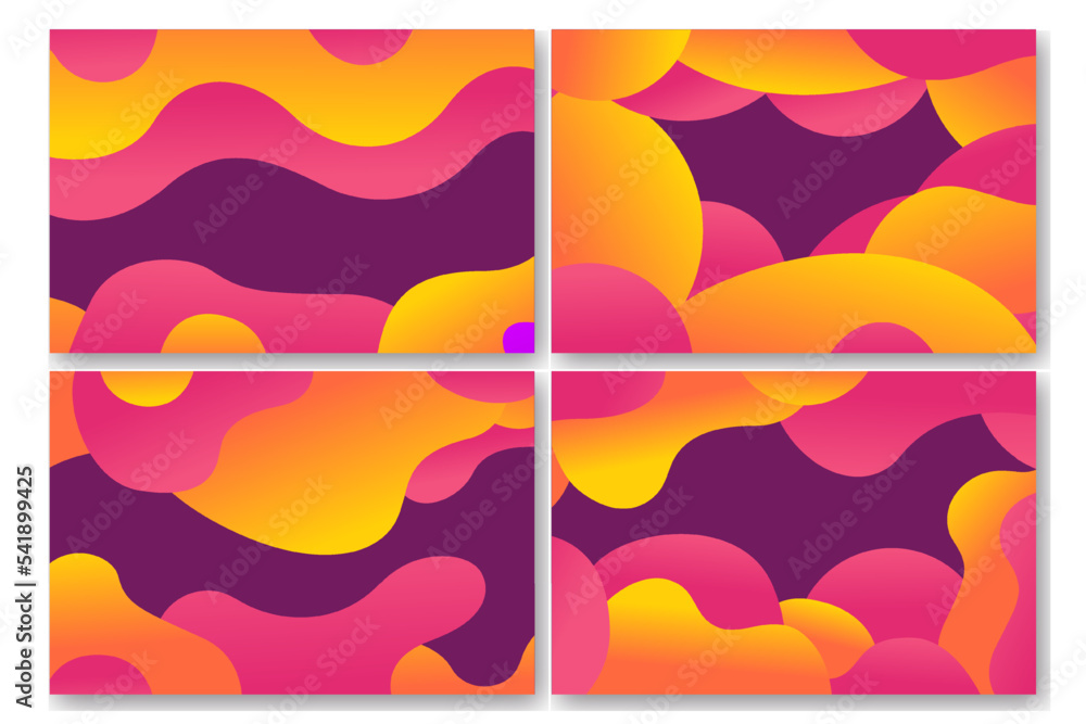 Set of abstract colorful shapes background