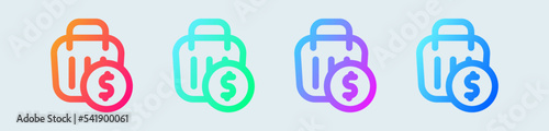 Checkout line icon in gradient colors. Purchase signs vector illustration.